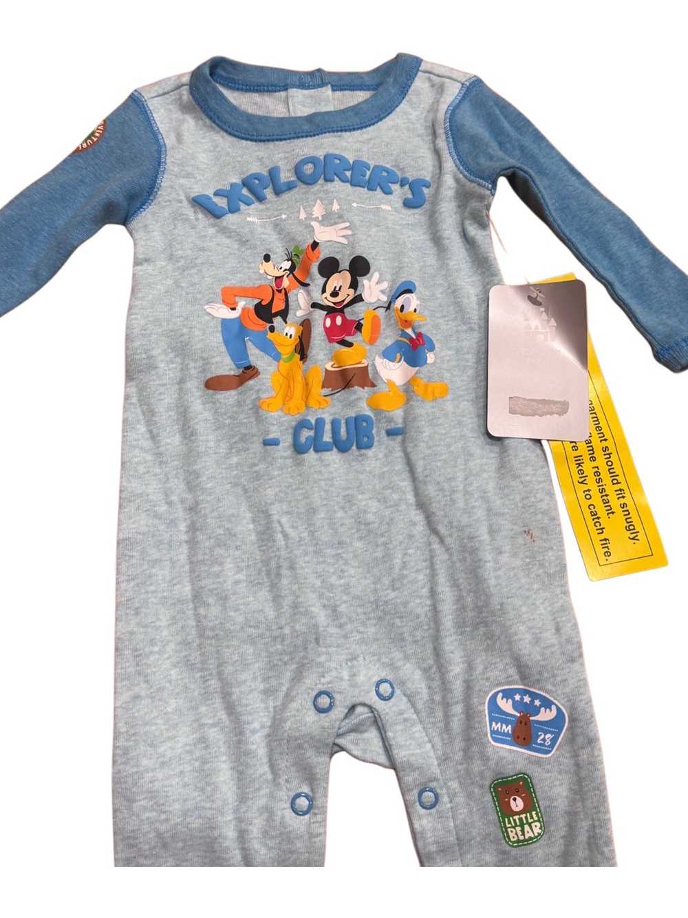 Disney Light Blue Explorer's Club Baby One-Piece